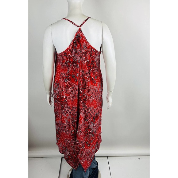 New Maurices Womans Sz 1X Plus Red Paisley Halter Midi Dress NWT - Picture 10 of 10